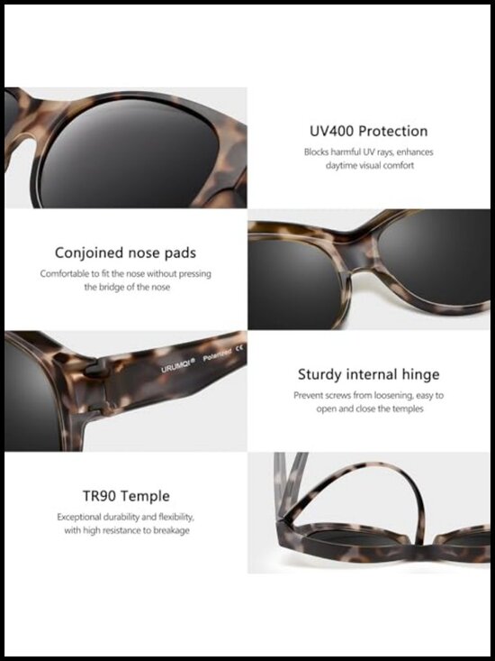 Polarized Fit Over Glasses Sunglasses UV400 Protection Cat Eye Frame Driving main image 4